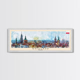 Wroclaw Poland Travel Print Wall Art, Panoramic City Art, Travel Art, Wall Decor, Vacation Gift, Framed Canvas Print Or Metal Art