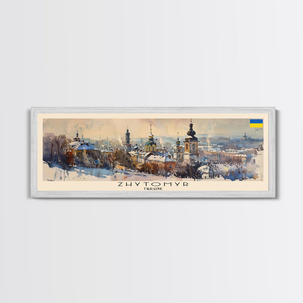 Zhytomyr Ukraine Travel Art, City Art, Framed Canvas Print or Metal Wall Art, Europe Travel Poster, Panoramic Wall Art, Extra Wide Wall Art