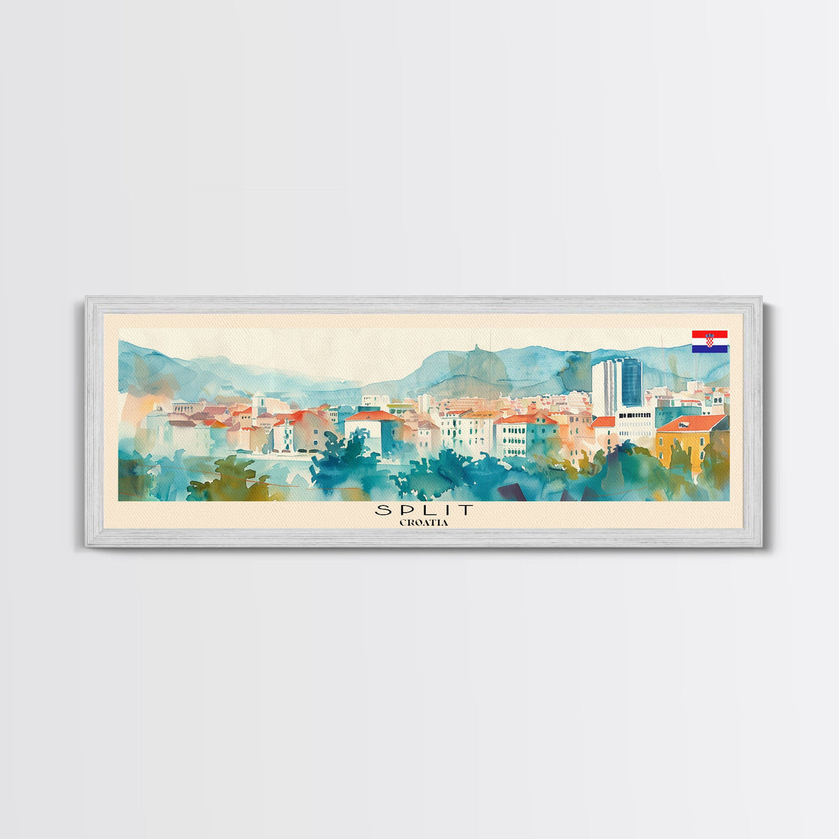 Split Croatia Travel Print Wall Art, Panoramic City Art, Travel Art, Wall Decor, Vacation Gift, Framed Canvas Print Or Metal Art