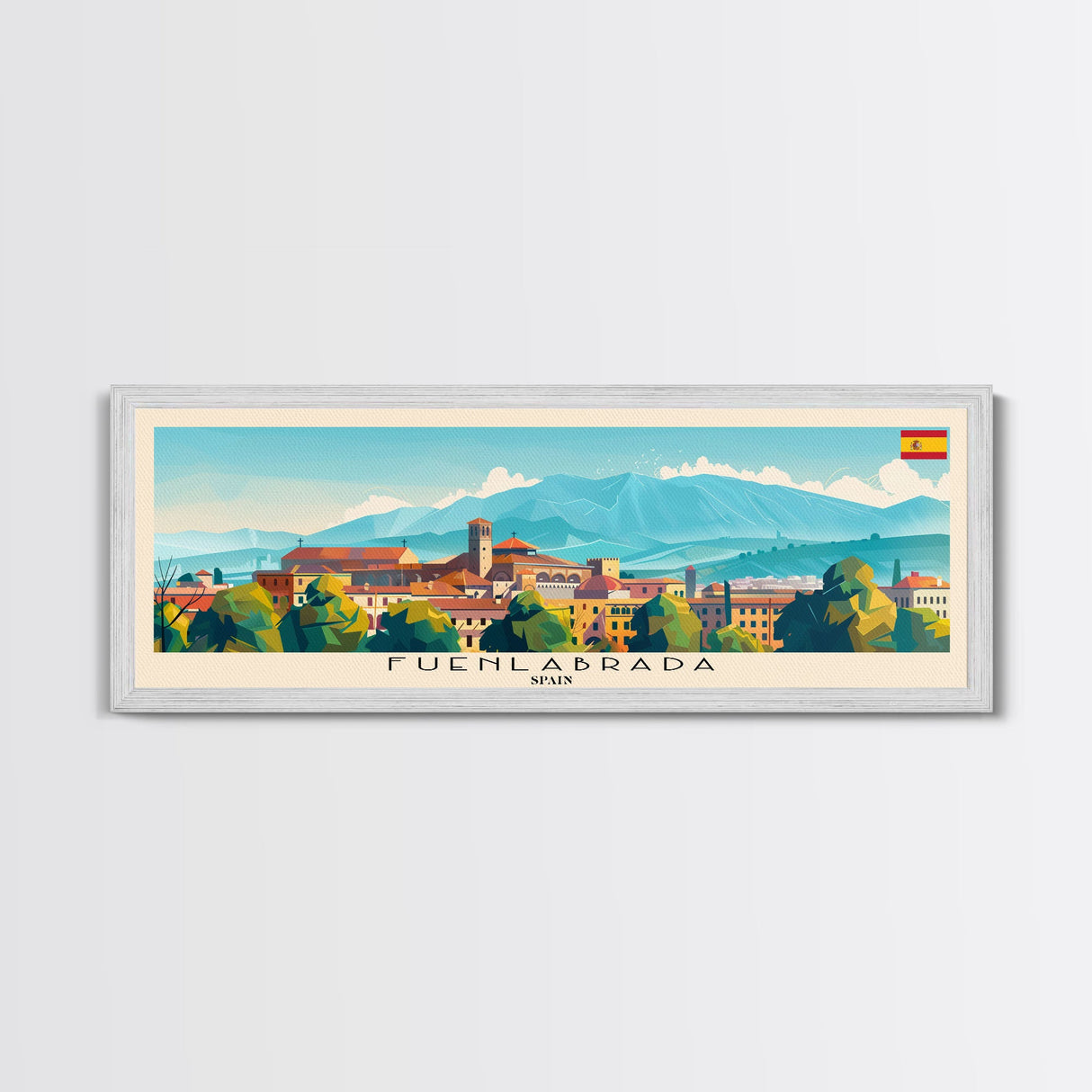 Fuenlabrada Spain Wall Art, Panoramic Travel Poster, Panoramic Framed Canvas Print, City Wall Art, Wall Hanging Home Decor, Travel Art