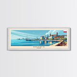 Gdynia Poland Travel Art, City Art, Framed Canvas Print or Metal Wall Art, Europe Travel Poster, Panoramic Wall Art, Extra Wide Wall Art