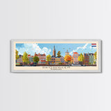 Groningen Netherlands Travel Art, City Art, Framed Canvas Print or Metal Wall Art, Europe Travel Poster, Panoramic Wall Art, Extra Wide Wall Art