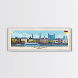 Hamburg Germany Travel Print Wall Art, Panoramic City Art, Travel Art, Wall Decor, Vacation Gift, Framed Canvas Print Or Metal Art