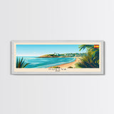 Huelva Spain Panoramic Travel Poster, Framed Canvas Print or Metal Wall Art, Travel Art, Home Decor, Panoramic Painting, Midcentury Art