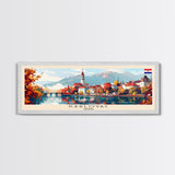 Karlovac Croatia Travel Art, City Art, Framed Canvas Print or Metal Wall Art, Europe Travel Poster, Panoramic Wall Art, Extra Wide Wall Art