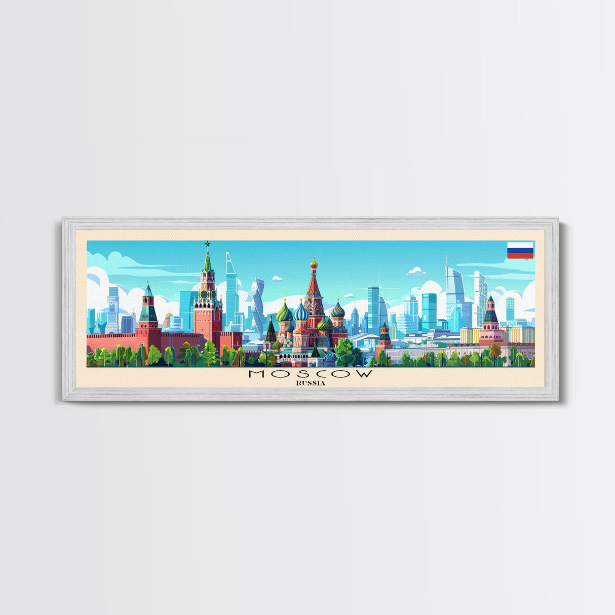 Moscow Russia Travel Print Wall Art, Panoramic City Art, Travel Art, Wall Decor, Vacation Gift, Framed Canvas Print Or Metal Art