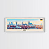 Munich Germany Wall Art, Panoramic Travel Poster, Panoramic Framed Canvas Print, City Wall Art, Wall Hanging Home Decor, Travel Art