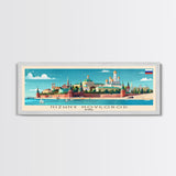 Nizhny Novgorod Panoramic Travel Poster, Framed Canvas Print or Metal Wall Art, Travel Art, Home Decor, Panoramic Painting, Midcentury Art