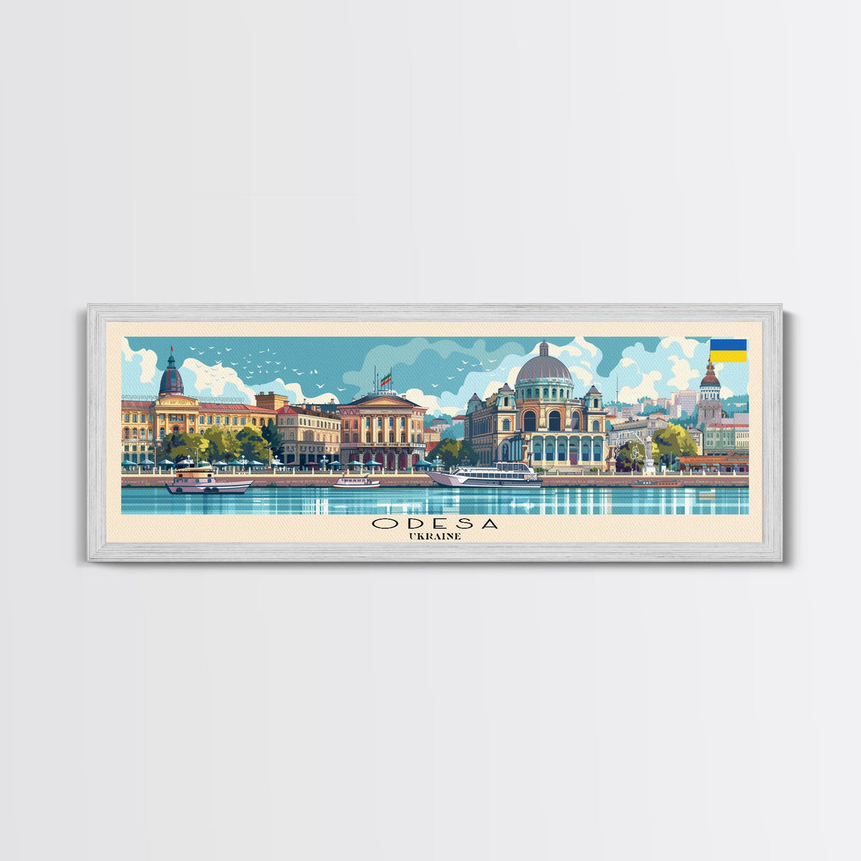 Odesa Ukraine Travel Print Wall Art, Panoramic City Art, Travel Art, Wall Decor, Vacation Gift, Framed Canvas Print Or Metal Art