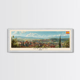 Oviedo Spain Travel Art, City Art, Framed Canvas Print or Metal Wall Art, Europe Travel Poster, Panoramic Wall Art, Extra Wide Wall Art