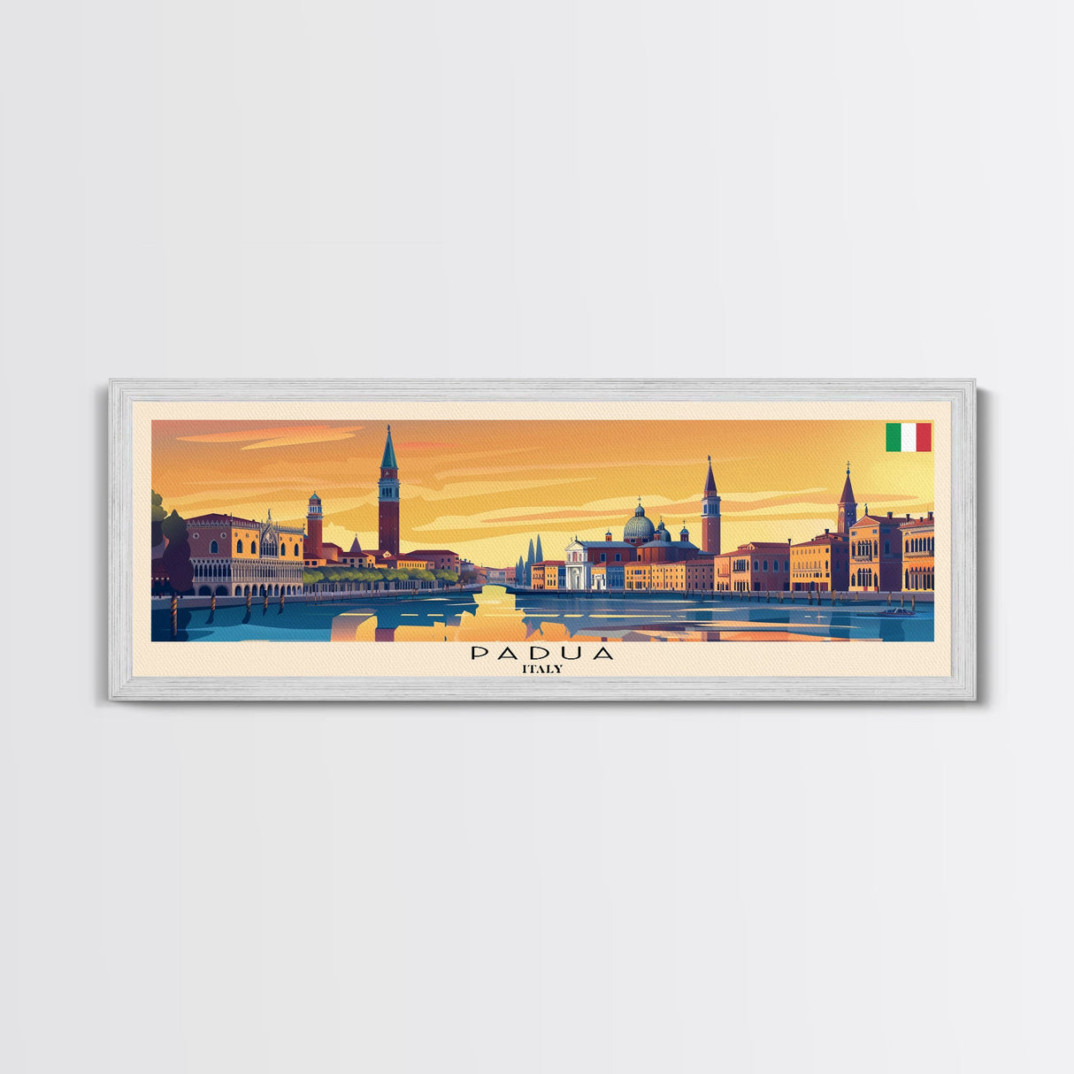 Padua Italy Wall Art, Panoramic Travel Poster, Panoramic Framed Canvas Print, City Wall Art, Wall Hanging Home Decor, Travel Art