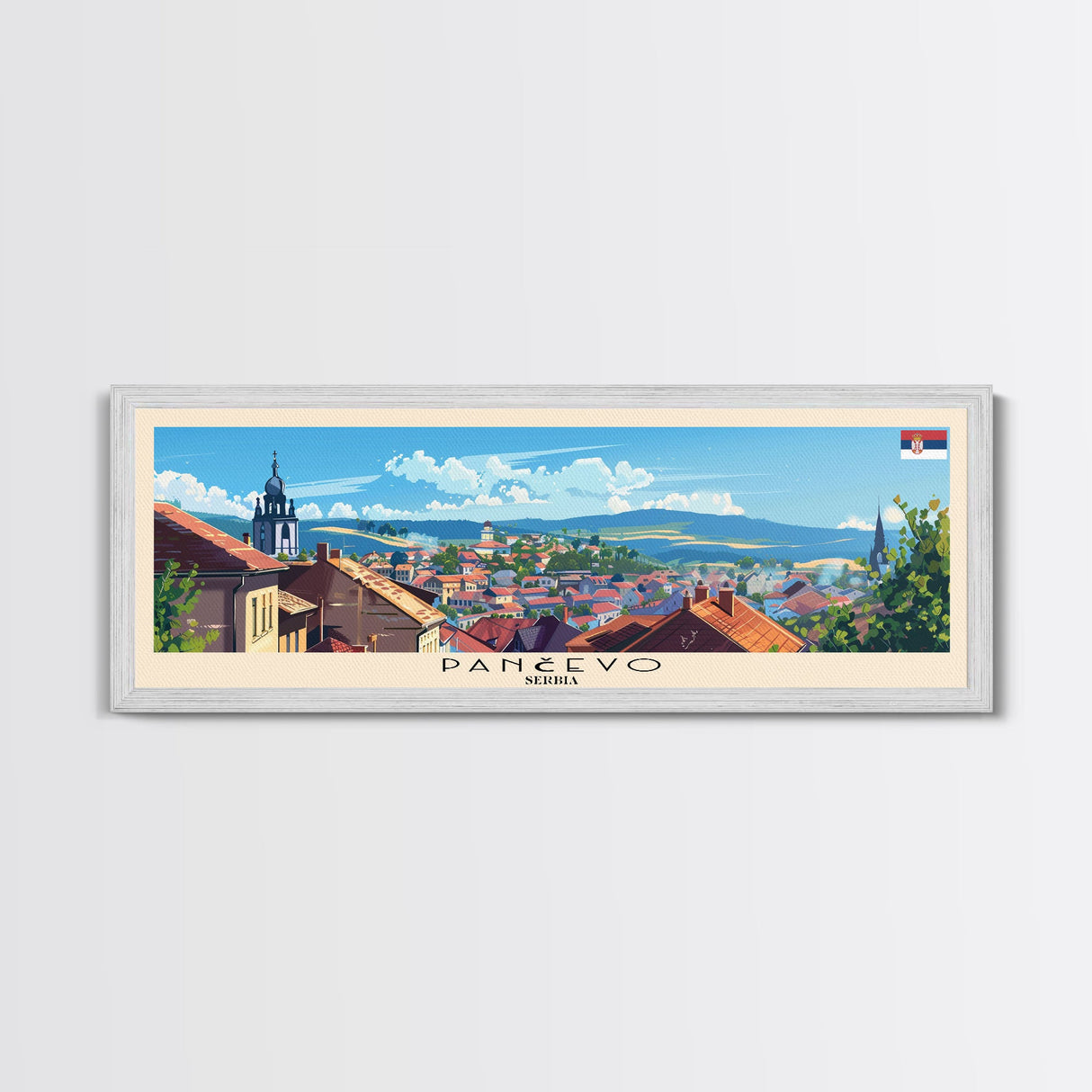 Pancevo Serbia Wall Art, Panoramic Travel Poster, Panoramic Framed Canvas Print, City Wall Art, Wall Hanging Home Decor, Travel Art