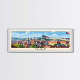 Plzen Czech Republic Wall Art, Panoramic Travel Poster, Panoramic Framed Canvas Print, City Wall Art, Wall Hanging Home Decor, Travel Art