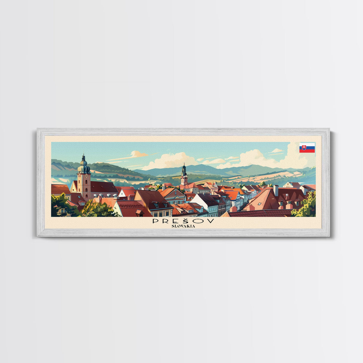 Presov Slovakia Wall Art, Panoramic Travel Poster, Panoramic Framed Canvas Print, City Wall Art, Wall Hanging Home Decor, Travel Art