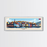 Skien Norway Travel Art, City Art, Framed Canvas Print or Metal Wall Art, Europe Travel Poster, Panoramic Wall Art, Extra Wide Wall Art