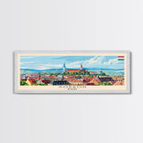 Sopron Hungary Travel Art, City Art, Framed Canvas Print or Metal Wall Art, Europe Travel Poster, Panoramic Wall Art, Extra Wide Wall Art