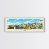 Stavropol Russia Panoramic Travel Poster, Framed Canvas Print or Metal Wall Art, Travel Art, Home Decor, Panoramic Painting, Midcentury Art