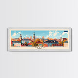 Tartu Estonia Wall Art, Panoramic Travel Poster, Panoramic Framed Canvas Print, City Wall Art, Wall Hanging Home Decor, Travel Art