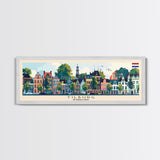 Tilburg Netherlands Wall Art, Panoramic Travel Poster, Panoramic Framed Canvas Print, City Wall Art, Wall Hanging Home Decor, Travel Art