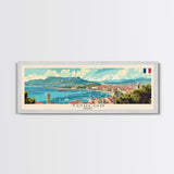 Toulon France Panoramic Travel Poster, Framed Canvas Print or Metal Wall Art, Travel Art, Home Decor, Panoramic Painting, Midcentury Art