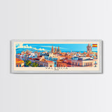 Valencia Spain Travel Art, City Art, Framed Canvas Print or Metal Wall Art, Europe Travel Poster, Panoramic Wall Art, Extra Wide Wall Art