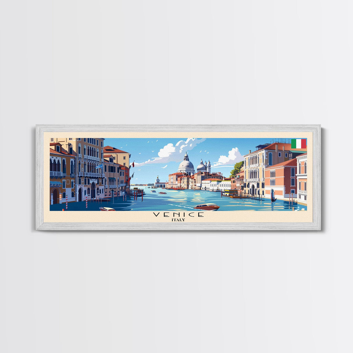 Venice Italy Travel Print Wall Art, Panoramic City Art, Travel Art, Wall Decor, Vacation Gift, Framed Canvas Print Or Metal Art