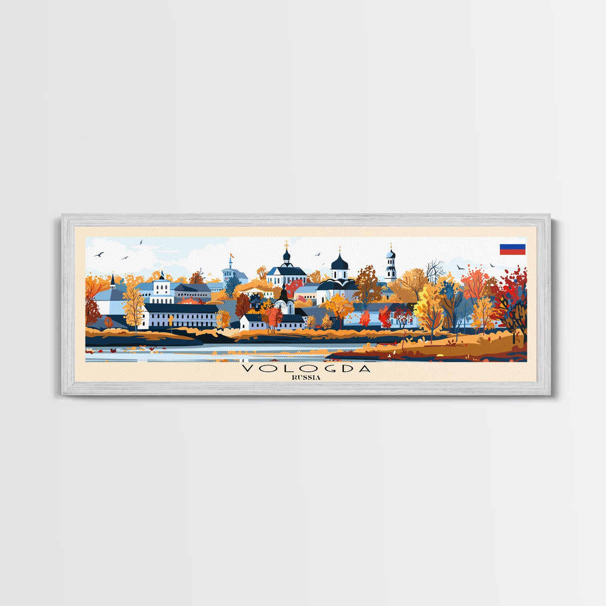 Vologda Russia Wall Art, Panoramic Travel Poster, Panoramic Framed Canvas Print, City Wall Art, Wall Hanging Home Decor, Travel Art