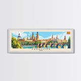 Zaragoza Spain Wall Art, Panoramic Travel Poster, Panoramic Framed Canvas Print, City Wall Art, Wall Hanging Home Decor, Travel Art