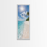 Tranquil Crystal Clear Ocean Water and Sky Landscape Photography, Stunning Framed Canvas Print for Beach Themed Wall Art Lovers