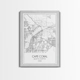 Cape Coral Street Map, Florida Map, City Map Art, Modern Art, Wall Art, Canvas Print, Canvas Wall Art, Travel Gifts For Men, Apartment Décor