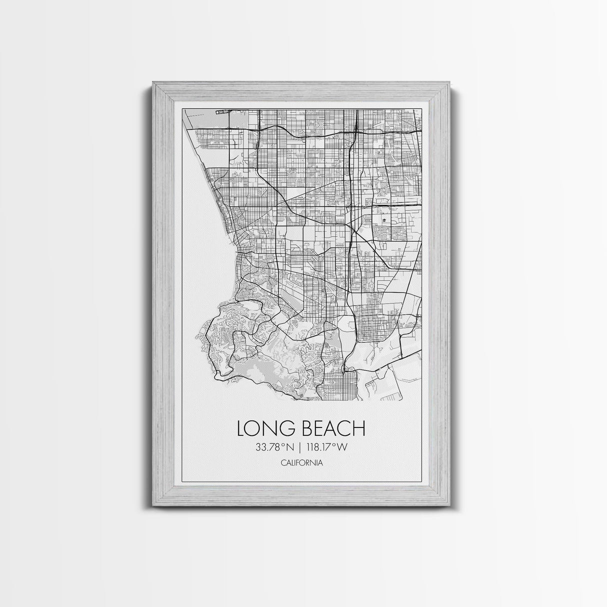 Long Beach Street Map, California Map, City Map Art, Modern Art, Wall Art, Canvas Print, Adventure Wall Art, Home Office Art, Gift For Him