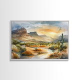 Beautiful Arizona Watercolor Landscape Painting Print, Wood Framed Art, Gift for him, painting, Prints, Abstract Wall Art