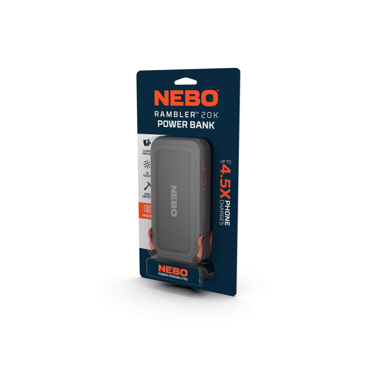 20000 mAh (20K) Power Bank with Light - Ready to Portable Power, by Nebo