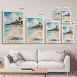 Bávaro Beach, Dominican Republic Watercolor Beach Print, Vacation Gift, Dominican Republic Wall Art, Framed Canvas Print, Framed Beach Painting