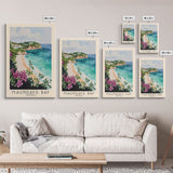 Maundays Bay, Anguila Watercolor Beach Print, Vacation Gift, Anguila Wall Art, Framed Canvas Print, Framed Beach Painting