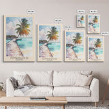 Omadhoo, Maldives Watercolor Print, Vacation Gift, Maldives Wall Art, Beach Painting, Beach Decor, Large Wall Art, Wood Frame Art