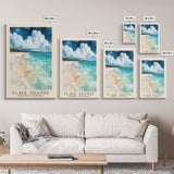 Playa Grande, Dominican Republic Watercolor Beach Print, Vacation Gift, Dominican Republic Wall Art, Framed Canvas Print, Framed Beach Painting