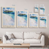 Rangali Island, Maldives Watercolor Beach Print, Vacation Gift, Maldives Wall Art, Framed Canvas Print, Framed Beach Painting