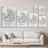 Virginia Beach Street Map, Virginia Map, City Map Print, Modern Wall Art, Wall Art, Canvas Print, Home Wall Décor Art, Moving Away Gift