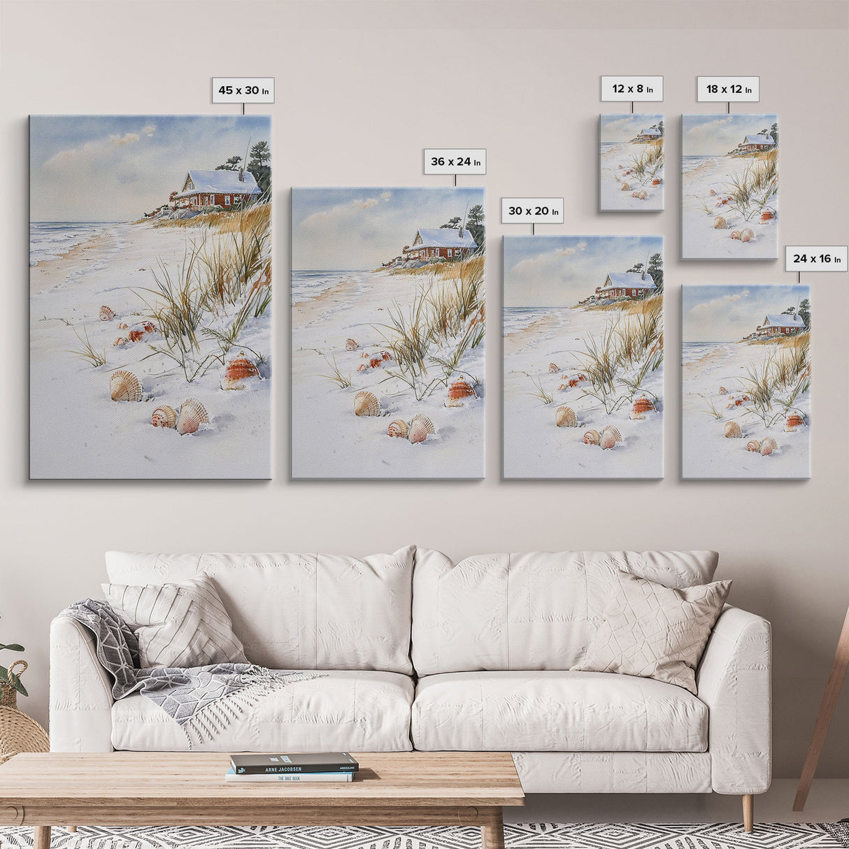 Christmas On A Snow Capped Beach, Wood Framed Wall Art, Rustic Christmas Decor, Tropical / nautical Christmas Art