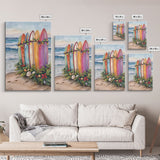 Surf Board Christmas, Framed Canvas Print, Beautiful Trendy Christmas Wall Art With Wood Frame, 2024 Xmas Decor, Christmas 2024