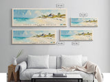 Chill Island Beach, Bahamas Watercolor Beach Print, Vacation Gift, Bahamas Wall Art, Framed Canvas Print, Framed Beach Painting