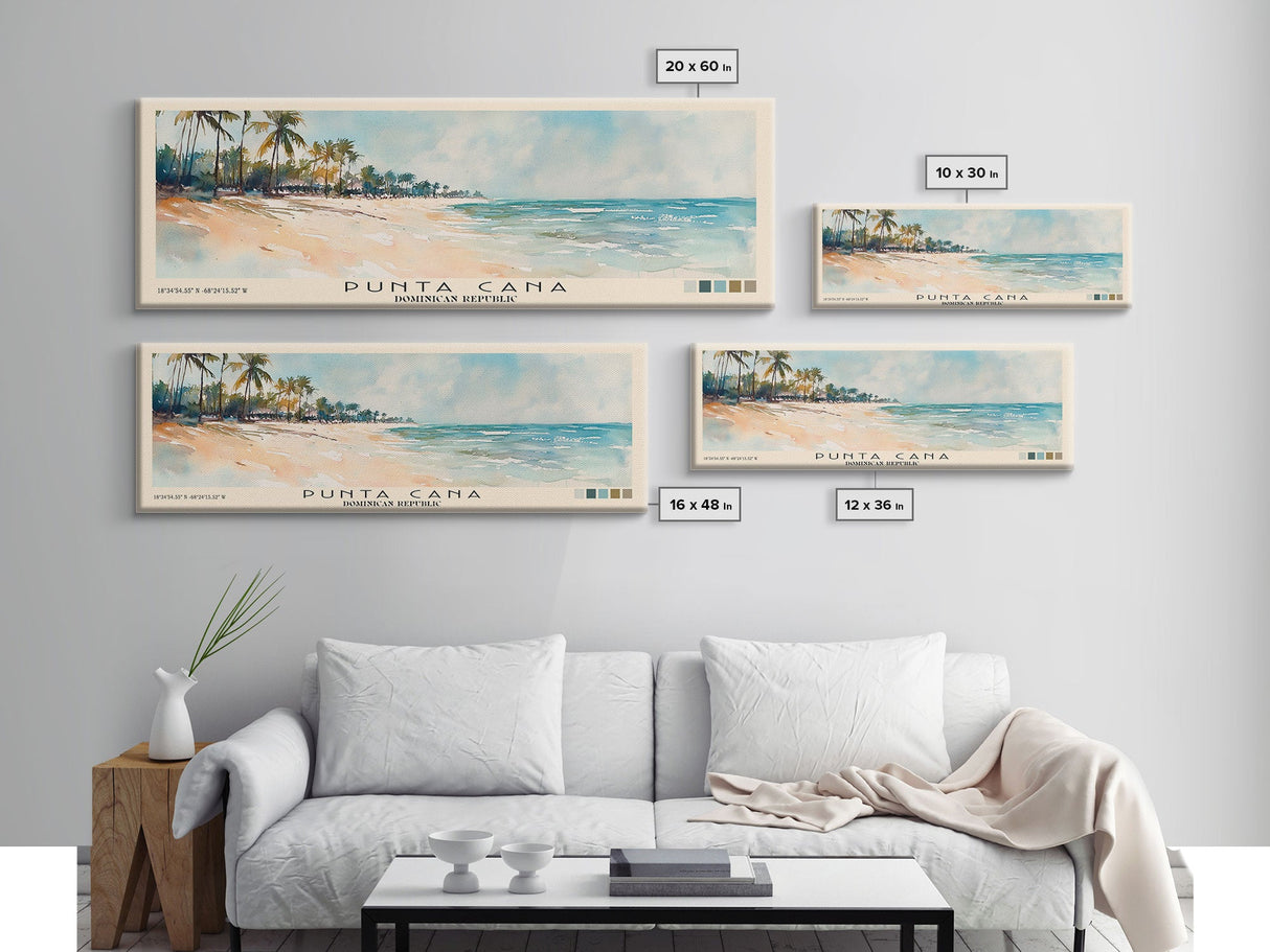 Punta Cana, Dominican Republic Watercolor Beach Print, Vacation Gift, Dominican Republic Wall Art, Beach Painting, Beach Decor, Beach Painting