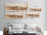 Badajoz Spain Wall Art, Panoramic Travel Poster, Panoramic Framed Canvas Print, City Wall Art, Wall Hanging Home Decor, Travel Art