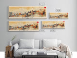 Eskisehir Turkey Panoramic Travel Poster, Framed Canvas Print or Metal Wall Art, Travel Art, Home Decor, Panoramic Painting, Midcentury Art