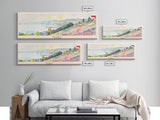 Kiel Germany Panoramic Travel Poster, Framed Canvas Print or Metal Wall Art, Travel Art, Home Decor, Panoramic Painting, Midcentury Art