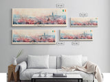 Kielce Poland Wall Art, Panoramic Travel Poster, Panoramic Framed Canvas Print, City Wall Art, Wall Hanging Home Decor, Travel Art