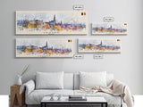 Leuven Belgium Wall Art, Panoramic Travel Poster, Panoramic Framed Canvas Print, City Wall Art, Wall Hanging Home Decor, Travel Art