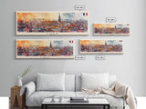 Lille France Wall Art, Panoramic Travel Poster, Panoramic Framed Canvas Print, City Wall Art, Wall Hanging Home Decor, Travel Art