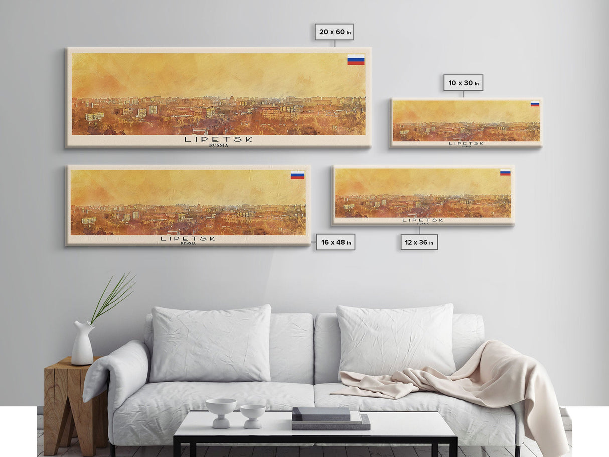 Lipetsk Russia Wall Art, Panoramic Travel Poster, Panoramic Framed Canvas Print, City Wall Art, Wall Hanging Home Decor, Travel Art